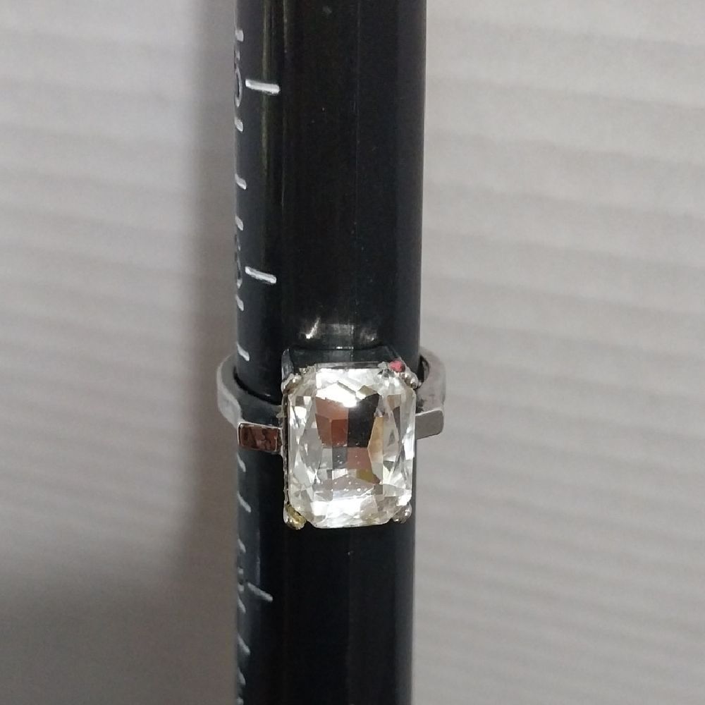 Unlisted Silver Ring with Clear Gemstone